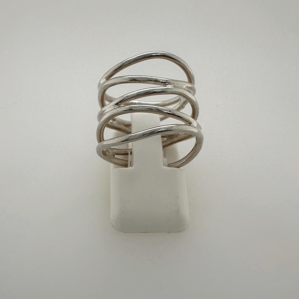 Sterling Silver Wavy & Stacked Ring